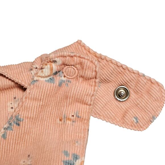 Angel Dear Baby Dress – 6–12 Months – Peach Floral with Snap Straps & Side Snaps - Picture 3 of 6